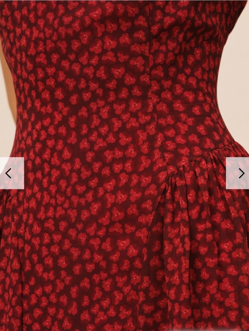 Red Cap Sleeve Maxi Floral Dress - Picture 3 of 10